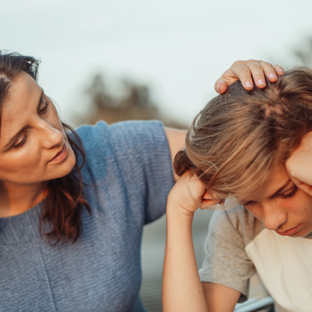 Parent talking with child