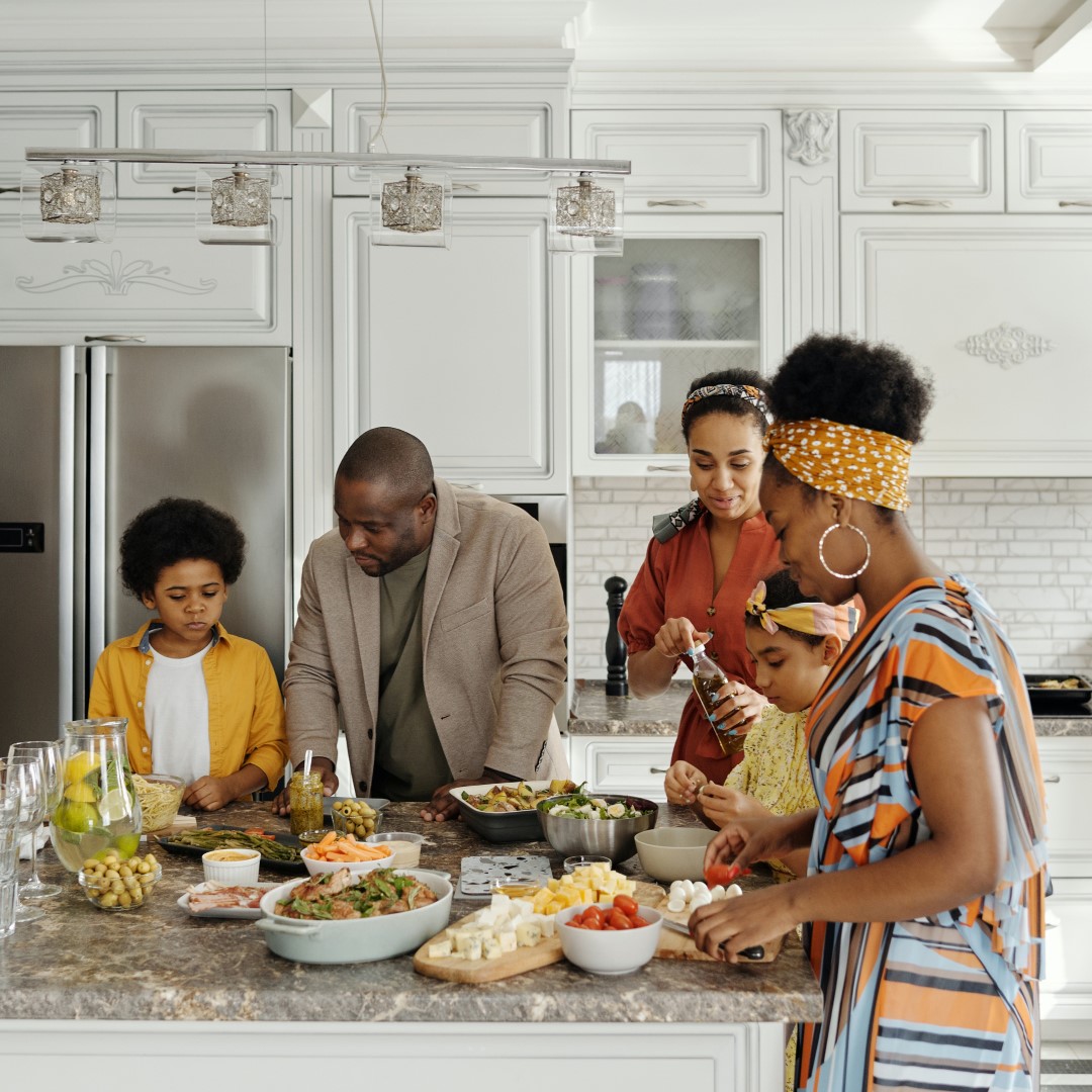 Family Prepping Dinner