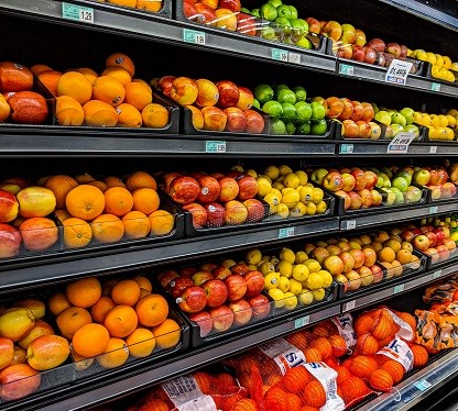 Fruits and Veggies at Grocery Store