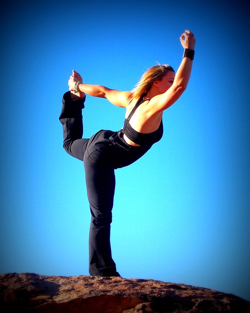 Woman-holding-yoga-pose