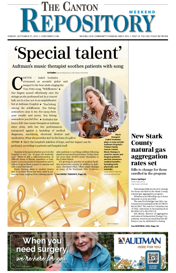 Front page of the Canton Repository, September 21, 2025