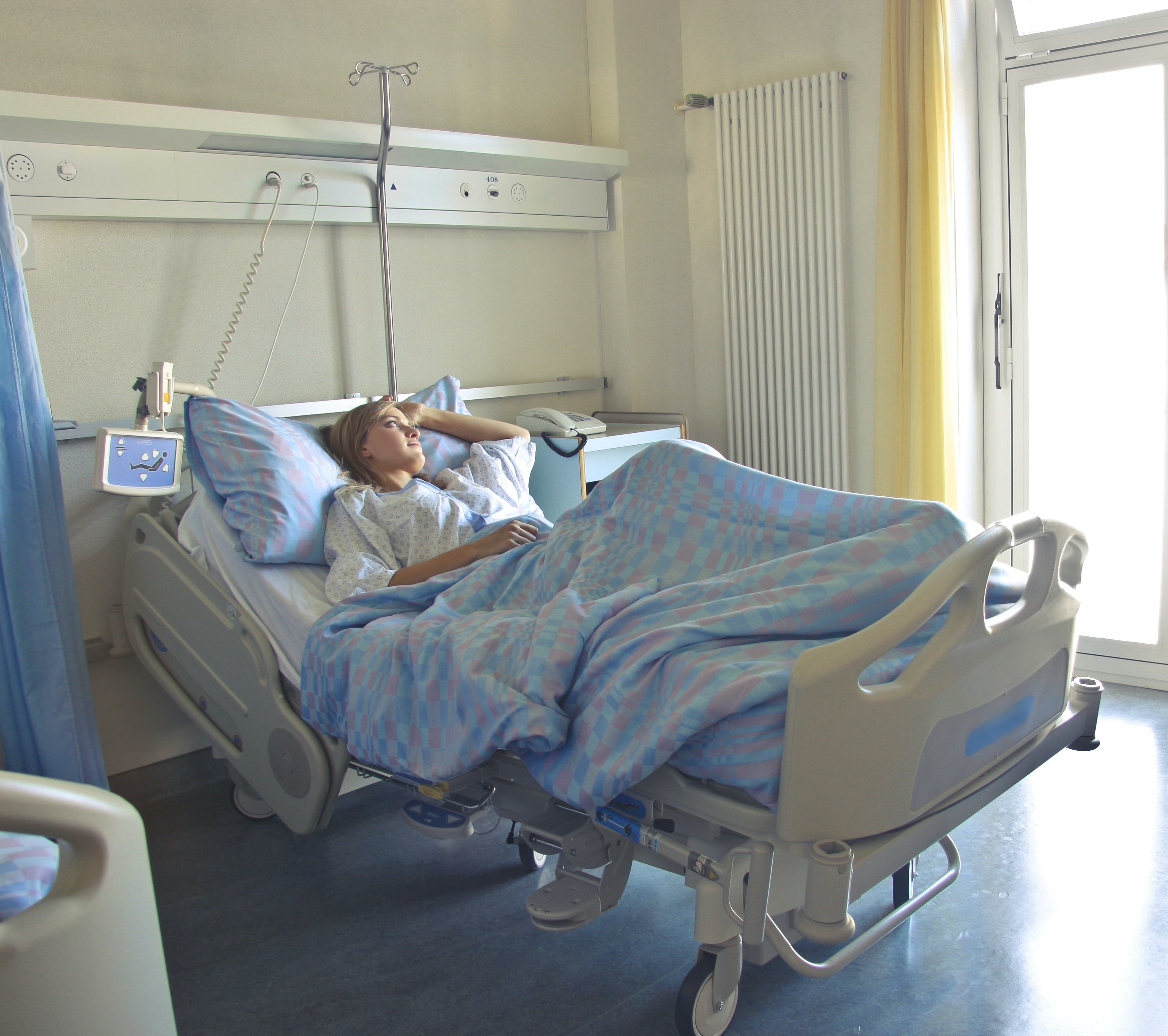 Patient in hospital bed